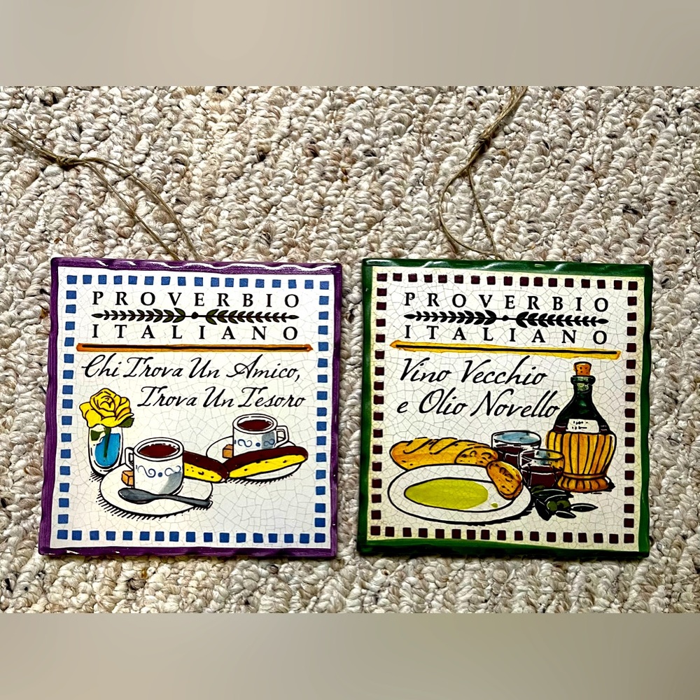 The Cortopassi Family Italian Wall tile trivet decor. Set of two. New w/o tag.